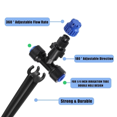 Adjustabile 360 gradi sistema idrico gocciolanti per 1/4 pollice tubature Quick Connect